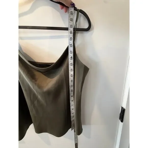 Banana Republic Silk Green Cowl Neck Tank Top Size Large Adjustable Straps - Picture 2 of 4